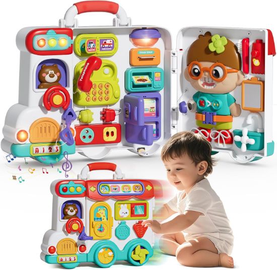 Picture of Busy Board Montessori Toys Gifts for 1 2 Year Old Boys, Early Educational Montessori Toys for Toddler 1-3, Birthday Gifts Toy for 1 2 Year Old Boys, Ideas 1 2 Year Old Boys Birthday Gift Toy
