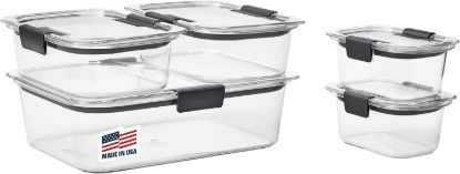 Picture of Rubbermaid Brilliance Food Storage Containers, Set of 5 (10 Pieces), BPA-Free, Leak-Proof, Clear