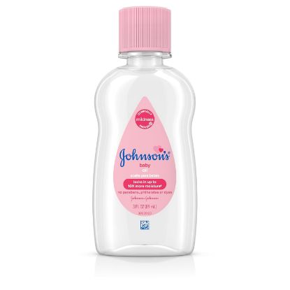 Picture of Johnson's Baby Oil, Pure Mineral Oil to Prevent Moisture Loss for Newborn, Kids, and Adults, Gentle and Soothing Baby Massage Oil, Dry Skin Relief, Hypoallergenic, Original Scent, 3 fl. oz
